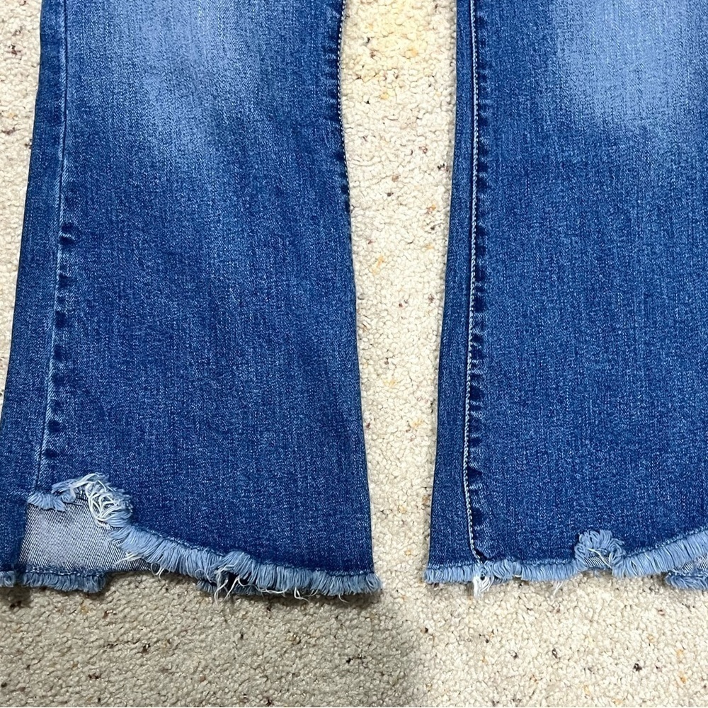 Kancan flare jeans distressed sz 13/30 short cropped Capri-ish - Picture 3 of 7